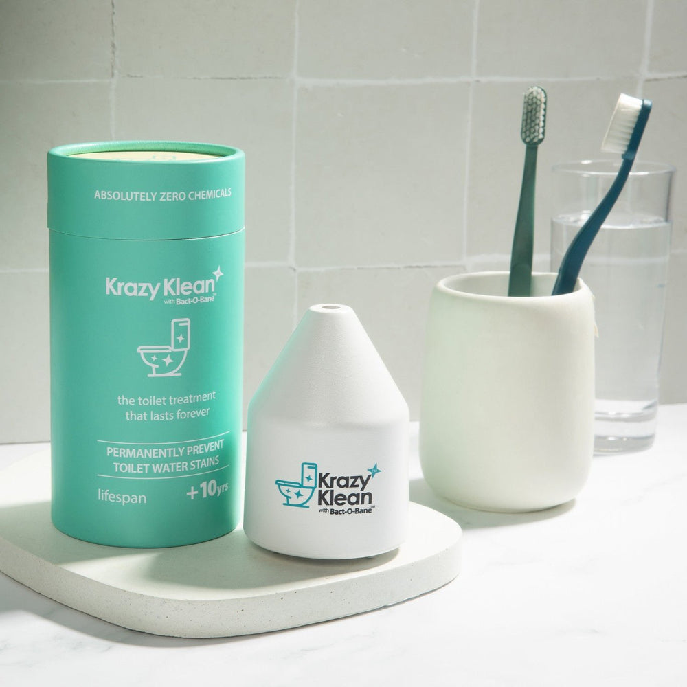 Krazy Klean Pro toilet cleaner with bathroom accessories